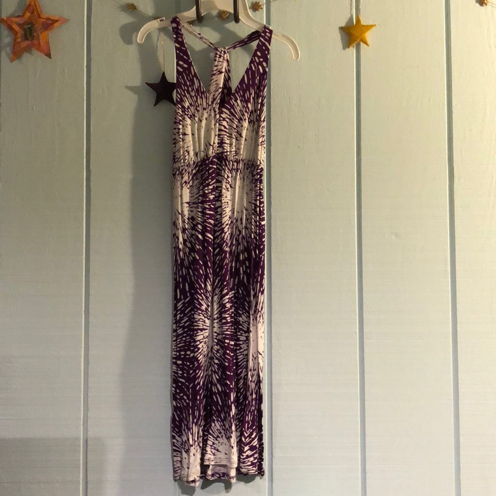 Purple and white dress